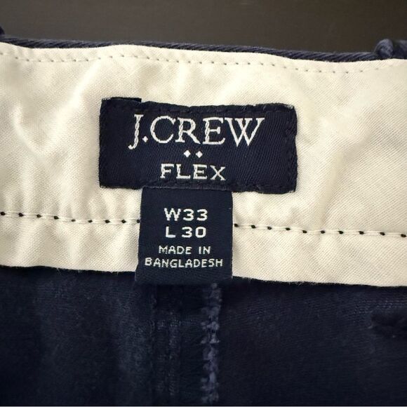 J Crew Flex Slim Fit Pants Mens Sz 33x30 Blue Chino Preppy Career Business - Picture 8 of 14